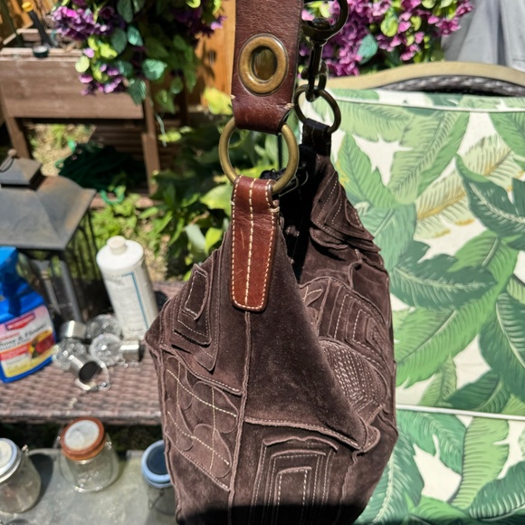 SALE - Vintage Ltd Edition Coach Suede Leather Mosaic Patchwork Duffle 10409 - Picture 3 of 13